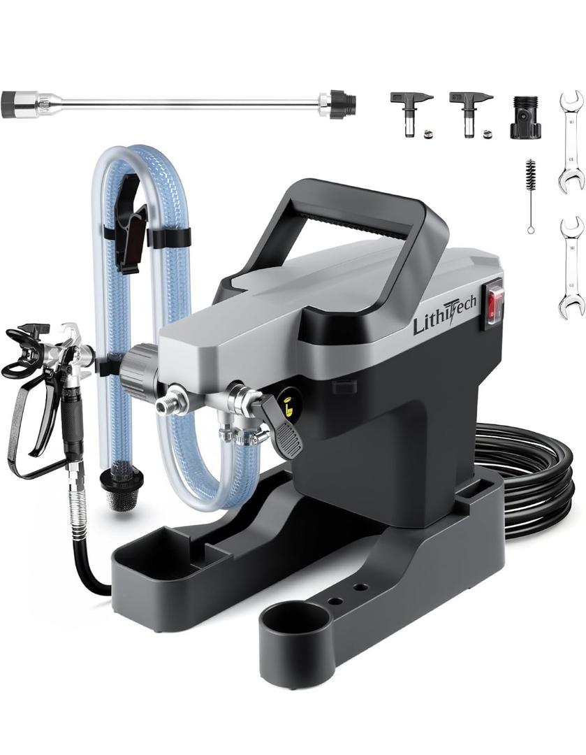 Airless Paint Sprayer, 3000PSI High Efficiency Paint Sprayer Gun,Thinning-Free,with Accessories Storage Space,with Extension & Other Accessories, Paint Sprayer for House Painting