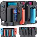 [Switch 1/2 Compatible] FASTSNAIL 9-in-1 Dual-Direction Magnetic Controller Charger for Nintendo Switch 2 2025 & Original & OLED Controller, Fast Charging Dock for Switch 2 Controller Accessories