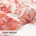 MIULEE Pink Printed Semi Sheer Linen Textured Curtains 84" Long 2 Panels Set for Bedroom Living Room, Floral Printed Rod Pocket Tulle Light Filtering Spring Flower Pattern Window Drapes 52" x 84"
