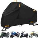Motorcycle Cover Waterproof Outdoor, 300D Heavy Duty Motorcycle Cover for Ninja 250 300 650 1000 Yamaha YZF R1 R7 MT-09 Suzuki GSXR 600 750 1000 Scooter Cover Protection Fits up to 86" - Black