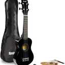 RockJam Soprano Ukelele with Gig Bag (Black)