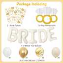 Vlipoeasn 39PCS Bachelorette Party Decorations Kit, Sand White Bride to Be Party Decorations, Bride to Be Sash & Veil, Tattoo Sticker, Foil Curtains, Balloons, Bridal Shower Party Supplies
