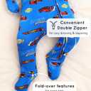 Bamboo Viscose Baby Footless Pajamas Soft Newborn Sleepers | 2-Way Zipper Pjs, Fold-Over Mittens Cuffs, Long Sleeve Baby Romper, Breathable Infant Outfits, Tagless Comfort, Skin-Friendly (Blue)