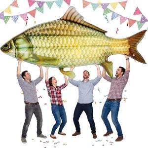 Extra Large Inflatable Fish Pool Float 80 Inch Blow up Realistic Inflatable Fish Fishing Theme Birthday Party Decorations for Summer Pool Birthday Parties Party Favors Supplies Decor Gift, 76.77 x 18.9"