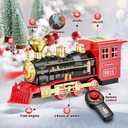 Hot Bee Train Set - Train Toys with Remote Control Trains for Boys with Smokes, Lights and Sound,Toy Train Set for Under Christmas Tree, Toddler Model Trains for 3 4 5 6 7 8+ Years Old Kids