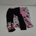 Disney Lilo & Stitch, Minnie Mouse, Frozen Princess Girls 3 Pack Legging Pants Set for Little Kids to Big Kids (10, Minnie Mouse - Black/Grey/Pink)