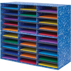 Bankers Box Classroom 30 Compartment Mail Sorter, Single (3384401), 32.38"L x 9.13"W x 32.38"H