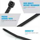 Zip Ties 8 inch (1000 Pack), 40lbs Tensile Strength, Black Cable Ties, Wire Ties for indoor and outdoor use, by Skalon