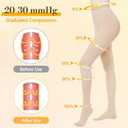 Medical Compression Pantyhose for Women Men, 20-30 mmHg Graduated Compression Tights, Closed Toe Compression Stockings, Support Hose, High Waist Compression Leggings for Varicose Veins, Edema, L