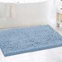 Bathroom Rugs Bath Mat Bath Rugs Bath Mats for Bathroom Non Slip Extra Soft Chenille Bath Rug Fulffy Shag, Indoor Rug Carpet for Entry Living Room (Cool Blue, Extra Large 24" x 36")