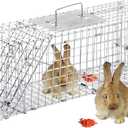 Animal Traps,Live Animal Trap for Cats,Rabbits, Squirrels,cat Trap for Stray Cats, Live Traps for Raccoons, Steel Foldable with Pedal Triggers (24 x 7 x 8 inches)