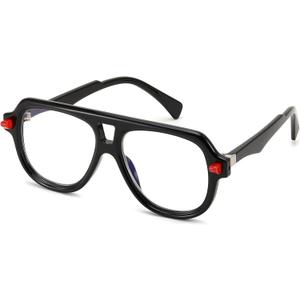 FEISEDY Stylish Reading Glasses for Woman Men Trendy Retro Double Bridge Readers B0287 (Black)