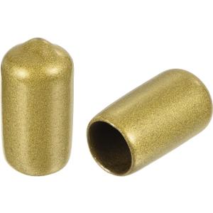 uxcell 100pcs Round Rubber End Caps 7/16"(11mm) Gold Vinyl Cover Screw Thread Protectors