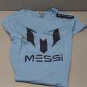 Messi Mens Wingstar Logo Tee, Lifestyle Short Sleeve T-Shirt, Standard Fit with Graphic (Small, Air Blue)