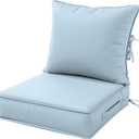 Outdoor Patio Chair Cushions Set 22 L X 22 W X 4 H Waterproof & Fade Resistant Deep Seat and Back Cushions with Removable Covers Outdoor Seat Cushion Set for Chairs and Sofas