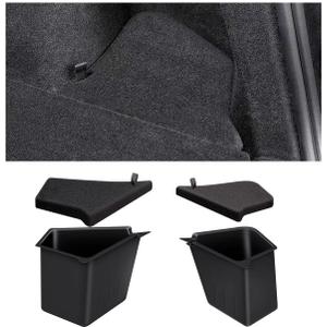 New 2025 2026 Model Y Juniper Trunk Storage Bins, 2PCS TPE Waterproof Trunk Organizer With Anti Slip Strips And Original Suede Material Lids