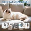 Cat Steam Brush for Indoor Cat Dog 5 In 1 Pet Fur Remover Tool for Shedding & Grooming Anti-Static Spray Hair Removal Comb with Release Button Long Short Hair Pet Dog Supplies - White