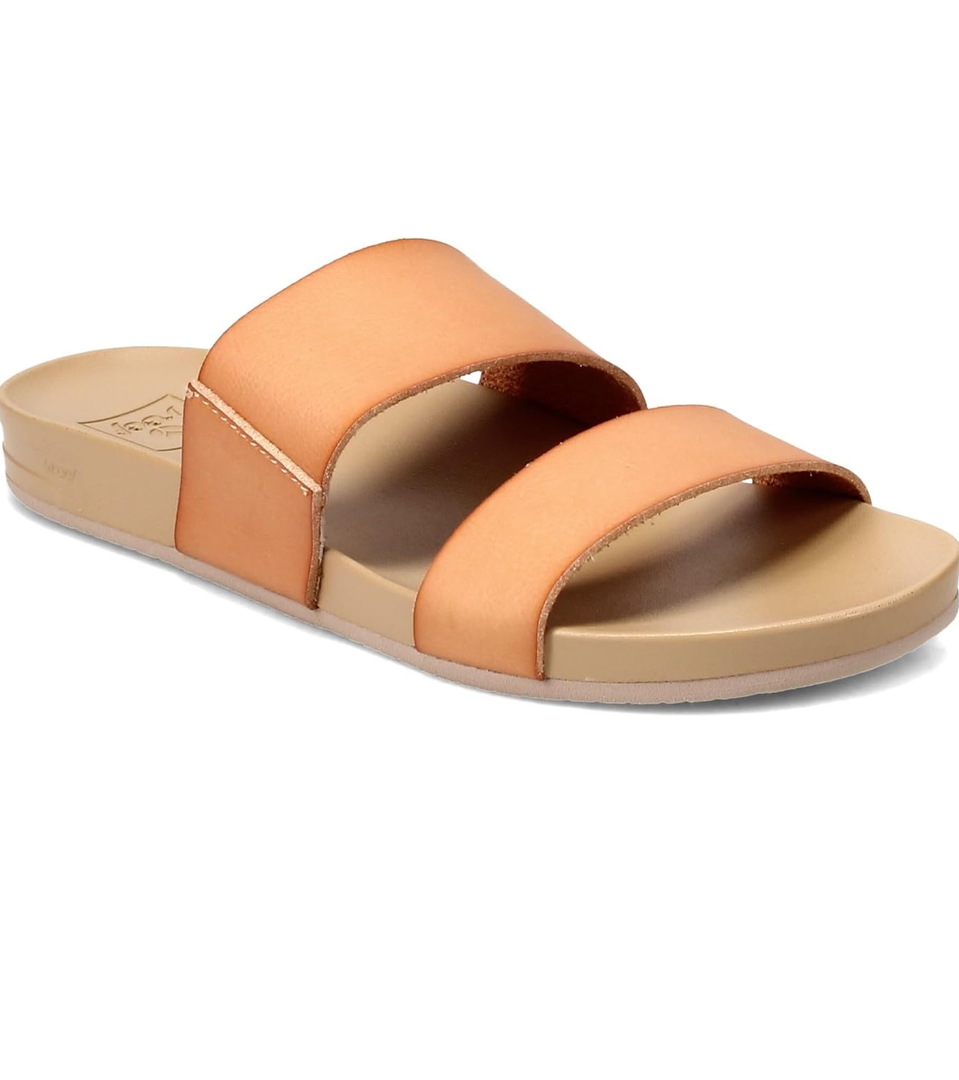 REEF Cushion Vista Women's Fashion Slide Sandal, Vegan Leather Strap, Ultra Soft Cushion Footbed, Size 9