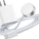 Vertebraid USB C Fast Watch Charger Compatible with Apple Watch Series Ultra2/Ultra/SE2/10/9/8/7/6/5/4/3/2/1/SE, Magnetic Charging Cable with Type C 20W PD Adapter, Watch Cord with Wall Block, 4.9ft