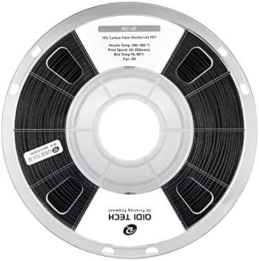R QIDI TECHNOLOGY Carbon Fiber PET Filament 1.75 1KG Spool, PET CF 3D Printer Filament 1.75mm for Most FDM 3D Printers, High Strength, Low Creep, Low Moisture Sensitivity, Black