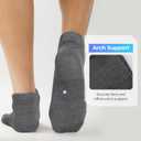 BAMBOO COOL Men's Ankle Socks Athletic Low Cut Heel Tab Cushioned Moisture Wicking, Running Arch Support Breathable, 8 Pack (Gray, L)