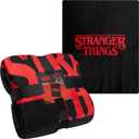 Stranger Things Blanket Throw Bedroom Accessories Fleece Blanket, Hellfire Club Soft Warm Winter Bed Throw 59.06 x 51.18 in Official Merch (Red), One Size