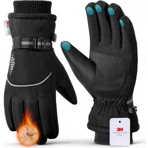 rivmount Winter Waterproof Ski Snow Warm Gloves for Women Men, Windproof Cold Weather Thermal with Touchscreen Fingers, for Running Driving Cycling Hiking Biking Outdoor Sports Daily Work