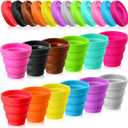 Umigy Silicone Collapsible Cup Without Lids Travel Portable Foldable Cup Colorful Reusable Collapsible Shot Cup Expandable Drinking Cup for Kids Traveling Outdoor Hiking, 12 Colors
