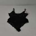 Popilush Shapewear Bodysuits for Women Lace Corset Tops Tummy Control V Neck Sleeveless Body Suit Thongs (Large, Black)