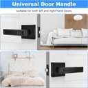 Privacy Door Levers, 6 Pack Matte Black Door Handles, Keyless Interior Door Knobs with Lock for Bedroom Bathroom, Heavy Duty Square Door Lock, Reversible for Left Right Handled Doors