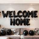 Welcome Home Party Balloon Banner Star Confetti Balloons for Reunion Army Military Deployment Return House Warming Homecoming Party Decorations (Black)