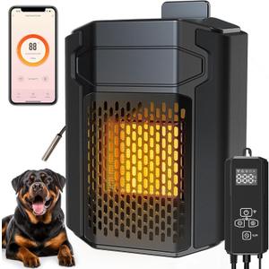 Kiroto Outdoor Dog House Heater with Thermostat APP Control - Outdoor Pet House Heater with WIFI, 500W Dog House Heaters for Outside Doghouse, Heated Dog House for Winter ith Adjustable Temp & Timer
