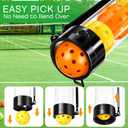 Soulchen 2 Pack Ball Retriever Upper Compatible with Pickleball Tennis Pickup Tube Holds 11/16 Balls with Shoulder Strap Easy Pickup Portable Ball Holder Storage Compatible with Pickleball