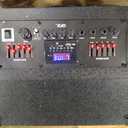 QFX SBX-412300BT TWS Bluetooth Triple 12 Woofer Triple 1 Tweeter Recording High-Performance PA Cabinet Speaker with 10-Band Graphic EQ, 2 Microphone Inputs, Guitar Input, and AUX Input, Blue