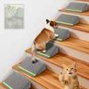 JoyBlooms Dog Ramp for Stairs for Small & Senior Dogs Cats, 40D Density Foam Gentle Slope Non-Slip Dog Stair Ramp with Glow Strip, Pet Ramp with Removable Washable Cover Gray-6pcs