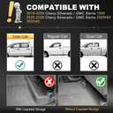 AOMSAZTO Floor Mats for 2019-2026 Chevy Silverado 1500 / GMC Sierra 1500, 2020-2026 Silverado/Sierra 2500HD / 3500HD Crew Cab, 1st & 2nd Row All Weather Liners