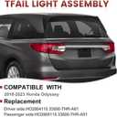 LED Tail lights Compatible with Honda Odyssey 2018-2023 Taillights | Rear Left Driver Side,HO2804115,33550-THR-A01,Outer,w/bulb