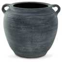 Signature Design by Ashley Meadie Traditional Indoor Terra Cotta Tabletop Vase with Handle and Wide Mouth, Blue
