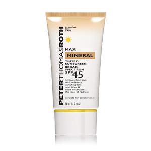 Peter Thomas Roth | Max Mineral Tinted Sunscreen Broad Spectrum SPF 45 | Tinted Moisturizer with SPF, Water-Resistant Mineral Sunscreen For Sensitive Skin, 1.7 Fl Oz