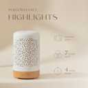 Earnest Living Essential Oil Diffuser White Ceramic Diffuser 100 ml Timers Night Lights and Auto Off Function Home Office Humidifier Aromatherapy Diffusers for Essential Oils