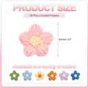 PATIKIL Crochet Flowers, 50 Pcs Applique Flowers for Craft Sewing Crochet Flowers Appliques Embellishments for DIY Hair Clothes Party Craft Decor, Dark Pink/Yellow