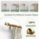 QDWIS Natural Wood Curtain Rods for Windows 48 to 84 inch Boho Decorative Handmade Wood Grain Drapery Rods with Leaf Finial 1" Adjustable Heavy Duty Curtain rod for Living Room Bedroom Kitchen