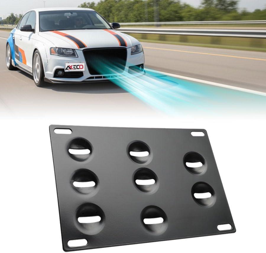 No Drill Front Bumper Tow Hook License Plate Relocator Compatible with Audi 08-15 A4 S4 B8 A5 S5 RS4 RS5 No Blocking Sensor