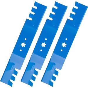 942-0677B For Craftsman MTD Cub Cadet RZT S54 ZT1 GT1554 54 Inch Mower Blades 942-0677 942-0677A 742-0677 742-0677A 742-0677B RZT54 SLT1554 ZT 54 GT1054 LGT1054 Toothed Mulching Blade 3 Pack (Blue)