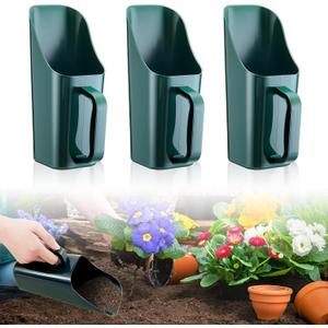 3 Pack Plastic Garden Scoop Soil Sifter Cultivation Potting Scoop Garden Tool Bucket Hand Shovel for Digging Up or Transporting Scoops of Soil for Flower, Vegetable, Plants Care