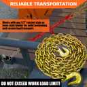 YATOINTO G80 Transport Binder Chain 1/2 Inch x 16 Foot Safety/Binder Chain with Clevis Grab Hooks 12,000 lbs Safe Working Load Logging Chain for Transporting Towing Tie Down Binding Equipment
