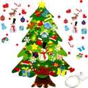 Felt Christmas Tree for Toddlers, 3.2ft My First Christmas Tree for Kids, 34 Ornaments Wall Hanging DIY Xmas Decorationse with String Light