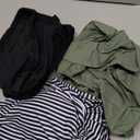 Aqua Eve 3 Piece Tankini Swimsuit for Women Tank Bathing Suit with Shorts Open Back Athletic Swimwear (X-Large, Army Green and Stripes)