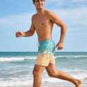 westwolf Men Swim Trunks with Compression Liner Men's 2 in 1 Bathing Suits 7 Inch Hawaiian Board Shorts (L)