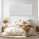 GAIDUOMAI Large Abstract Wall Decor White Line Wall Art Textured Minimalist Poster Contemporary Wall Painting for Living Room Office Bedroom 29"x 58" Hallway Decor